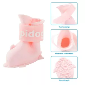 4 PCS/Set Cartoon Dog Shoes Pet Silicone Waterproof Rain Boots, Velikost: L (Žlutá) TopTechnology 4 PCS/Set Cartoon Dog Shoes Pet Silicone Waterproof Rain Boots, Velikost: L (Žlutá) TopTechnology