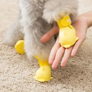 4 PCS/Set Cartoon Dog Shoes Pet Silicone Waterproof Rain Boots, Velikost: L (Žlutá) TopTechnology 4 PCS/Set Cartoon Dog Shoes Pet Silicone Waterproof Rain Boots, Velikost: L (Žlutá) TopTechnology