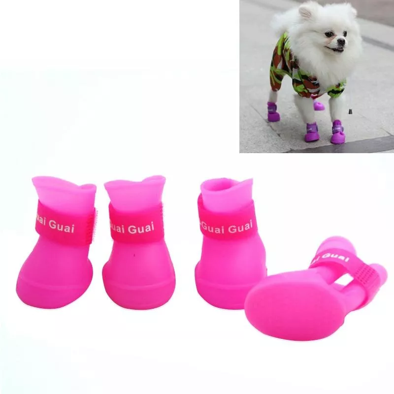 Růžové gumové boty pro psy Lovely Pet - velikost M 5.0 x 4.0 cm TopTechnology