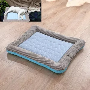 Letní polštář pro domácí mazlíčky v modré barvě - velikost L TopTechnology