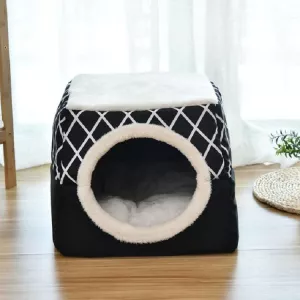 Uzavřený kočičí pelíšek Cat Nest Capsule L (černý) - pro všechny roční období TopTechnology