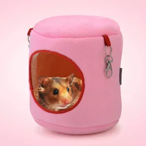 Flanelový cylindrický dům pro domácí zvířata - hřejivý houpací pelíšek pro malé hlodavce, M, 10*12*12cm (růžový) TopTechnology Flanelový cylindrický dům pro domácí zvířata - hřejivý houpací pelíšek pro malé hlodavce, M, 10*12*12cm (růžový) TopTechnology