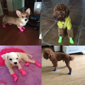 Lovely Pet Dog Shoes - Dětské gumové boty pro psy, voděodolné, velikost S (modré) TopTechnology