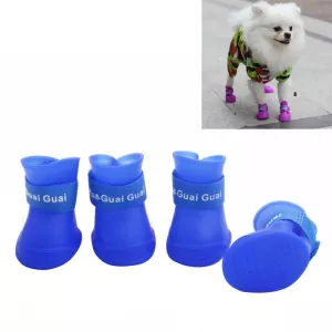 Lovely Pet Dog Shoes - Dětské gumové boty pro psy, voděodolné, velikost S (modré) TopTechnology