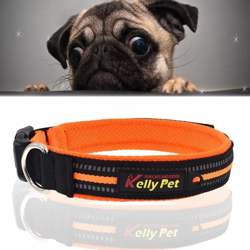 Reflexní obojek pro psy z polyesteru - S, 2.0*35*40cm (oranžový) TopTechnology
