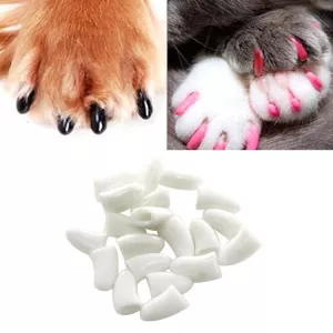 20 PCS Silikonové měkké krytky na drápy pro kočky, velikost S (bílá) TopTechnology