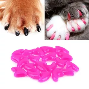 20 PCS silikonové měkké ochranné nehty pro kočky - S (Růžová) TopTechnology 20 PCS silikonové měkké ochranné nehty pro kočky - S (Růžová) TopTechnology