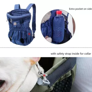 Doglemi batoh pro domácí mazlíčky, ramenní taška pro psy a kočky, prodyšná síťovina, velikost: M (růžovo-šedá) TopTechnology