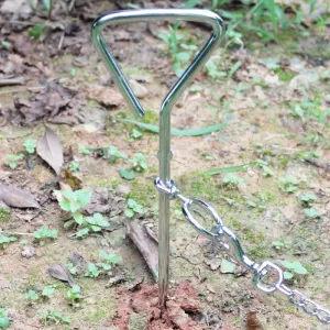 Nerezová ocelová šroubovací kotva pro psy s 360° rotací - rozměr: 42cm*8mm TopTechnology