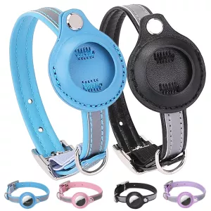 Ochranný kryt pro AirTag 2. a 1. generace - PET PU obojek, velikost M (Růžová) TopTechnology