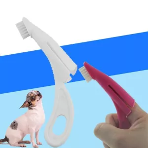 Pet Finger Toothbrush pro kočky a psy - měkký kartáč (Růžová červená) TopTechnology
