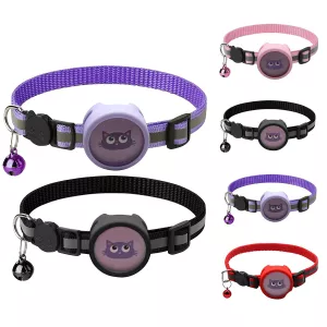 Reflexní obojek pro domácí mazlíčky s zvonkem pro AirTag 2. gen / 1. gen (černý) TopTechnology Reflexní obojek pro domácí mazlíčky s zvonkem pro AirTag 2. gen / 1. gen (černý) TopTechnology