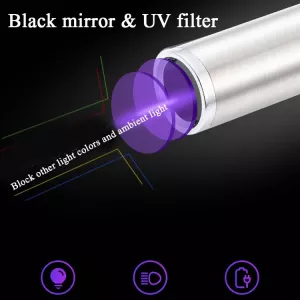 Detektor kočičí moči Woods Lamp 365UV s černým zrcadlem - ultrafialová lampa TopTechnology
