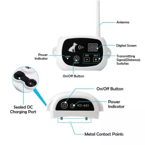 KD-661 500m Bezdrátový elektrický obojek pro psy - EU konektor TopTechnology