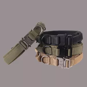 Nylonový zesílený obojek pro střední a velké psy, velikost: XL (černý) TopTechnology