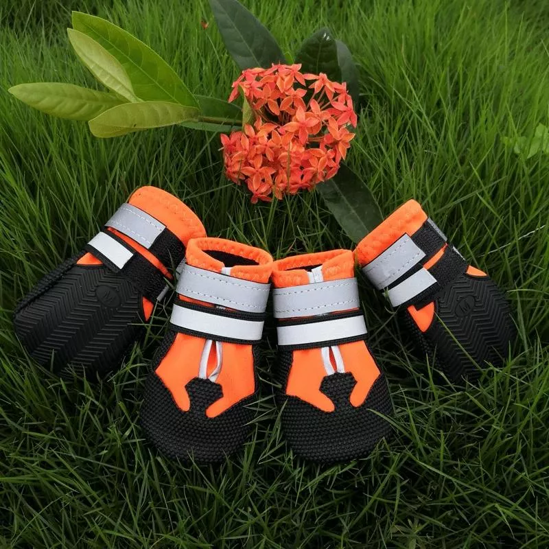 Odolné neklouzavé a voděodolné obuvi pro domácí zvířata (M, oranžové) TopTechnology
