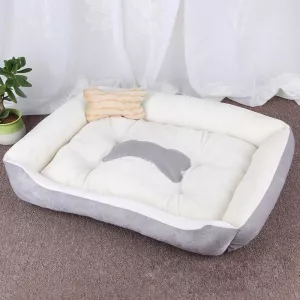 Velký měkký a teplý pelíšek pro psy a kočky s motivem kostí, Velikost: M, 70×50×15cm (Šedobílý) TopTechnology Velký měkký a teplý pelíšek pro psy a kočky s motivem kostí, Velikost: M, 70×50×15cm (Šedobílý) TopTechnology