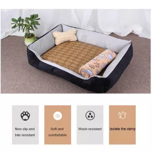 Velký měkký a teplý pelíšek pro psy a kočky s motivem kostí, Velikost: M, 70×50×15cm (Šedobílý) TopTechnology Velký měkký a teplý pelíšek pro psy a kočky s motivem kostí, Velikost: M, 70×50×15cm (Šedobílý) TopTechnology