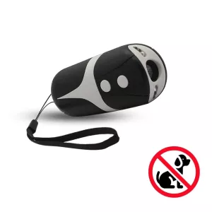 RC-534 Ruční Ultrazvukový Odpuzovač Psů s LED Světly (Černá + Bílá) TopTechnology