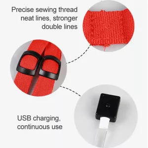 Dvojitý LED světelný hrudní popruh pro domácí zvířata, nylon, velikost M (oranžový) TopTechnology Dvojitý LED světelný hrudní popruh pro domácí zvířata, nylon, velikost M (oranžový) TopTechnology