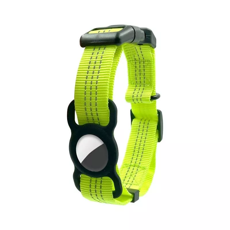 PUGGA GG1002 Ochranný obojek pro psy z polyesteru pro AirTag 2nd Gen / AirTag 1st Gen, vel. L (Fluorescent Green) TopTechnology