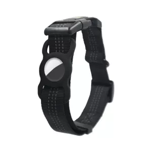 PUGGA GG1002 Polyesterový obojek pro psa s GPS pro AirTag 2. gen / AirTag 1. gen - Velikost L (Černá) TopTechnology