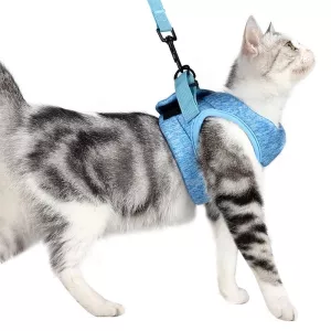 Vodítko a hrudní popruh pro kočky M (Světlemodré) TopTechnology Vodítko a hrudní popruh pro kočky M (Světlemodré) TopTechnology