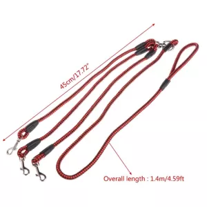 Vodítko pro psy 140cm 3 v 1 s více uzly (modré) TopTechnology
