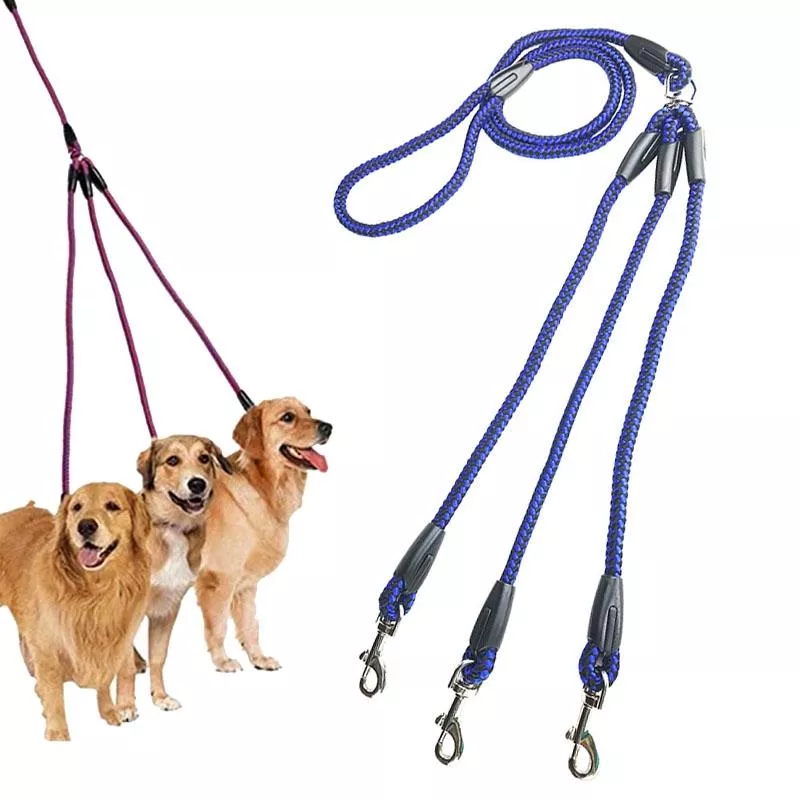 Vodítko pro psy 140cm 3 v 1 s více uzly (modré) TopTechnology