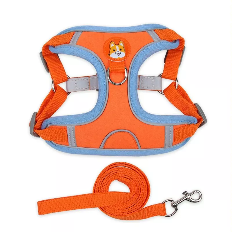BL-867 Odrazový hrudní popruh pro psy, velikost M (oranžová) TopTechnology