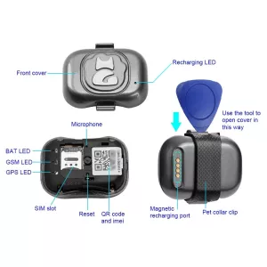 G16 GPS Tracker pro domácí mazlíčky - Voděodolný inteligentní obojek pro psy a kočky TopTechnology