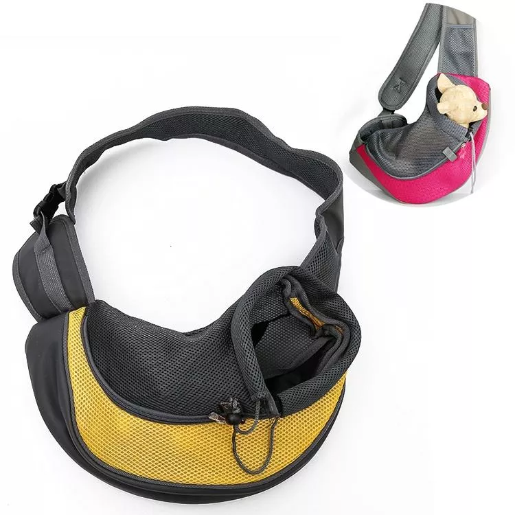 Přenosná taška pro psy a kočky - hands-free, na druhou stranu, malá (žlutá) TopTechnology