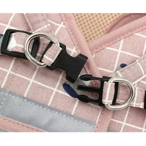 Reflexní a prodyšný pet popruh s vestou, velikost XS (růžová kostka) TopTechnology
