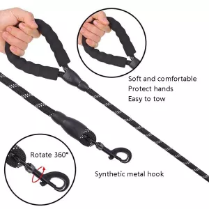 Reflexní vodítko pro psy, délka: 200 cm, šířka: 1,2 cm (Nebeská modrá) TopTechnology