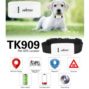 TK-909 GPS / GPRS / GSM lokalizátor pro domácí mazlíčky - sledovací zařízení v reálném čase TopTechnology