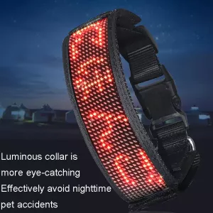 LED Display Pet Collar - Dobíjecí obojek pro domácí zvířata s vysokou viditelností (Zelený) TopTechnology