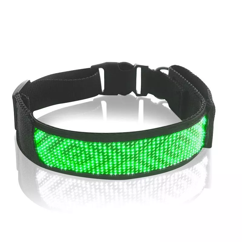 LED Display Pet Collar - Dobíjecí obojek pro domácí zvířata s vysokou viditelností (Zelený) TopTechnology