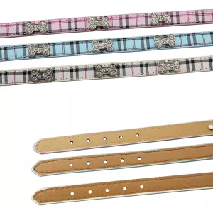 Obojek pro psy z PU kůže s designem kostí, velikost S, 1.5 * 37cm (béžový) TopTechnology Obojek pro psy z PU kůže s designem kostí, velikost S, 1.5 * 37cm (béžový) TopTechnology