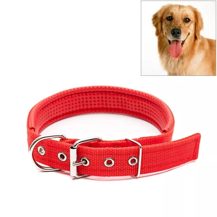 Obojek pro psy a kočky Foam Cotton a Polyester, 3.5cm x 57cm (Červený) TopTechnology