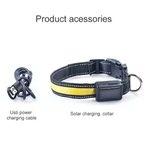 Obojek pro střední a velké psy se solární a USB nabíječkou LED světlem, obvod krku S, 35-40cm (Bílý) TopTechnology