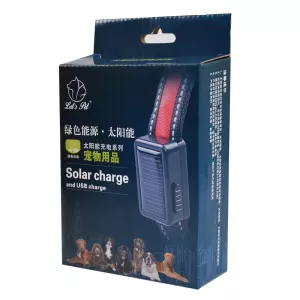 Obojek pro střední a velké psy se solární a USB nabíječkou LED světlem, obvod krku S, 35-40cm (Bílý) TopTechnology