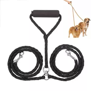 Dvojité vodítko pro psy, protitahová pet trakční šňůra, 1.4m (černá) TopTechnology Dvojité vodítko pro psy, protitahová pet trakční šňůra, 1.4m (černá) TopTechnology