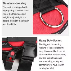 Postroj pro psy Pet Dog Anti Sprint, velikost M (13-23 kg, červený) TopTechnology Postroj pro psy Pet Dog Anti Sprint, velikost M (13-23 kg, červený) TopTechnology