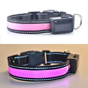 Obojek pro střední a velké psy - solární + USB nabíjení s LED osvětlením, velikost obvodu krku: L, 50-60cm (Růžový) TopTechnology Obojek pro střední a velké psy - solární + USB nabíjení s LED osvětlením, velikost obvodu krku: L, 50-60cm (Růžový) TopTechnology