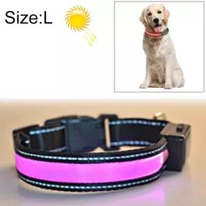 Obojek pro střední a velké psy - solární + USB nabíjení s LED osvětlením, velikost obvodu krku: L, 50-60cm (Růžový) TopTechnology Obojek pro střední a velké psy - solární + USB nabíjení s LED osvětlením, velikost obvodu krku: L, 50-60cm (Růžový) TopTechnology