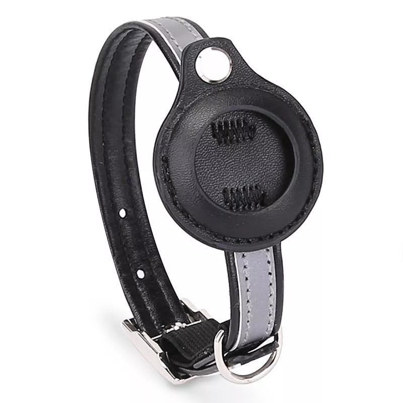 Ochranný obal na AirTag 1. a 2. generace - Pet PU obojek, velikost M (černý) TopTechnology