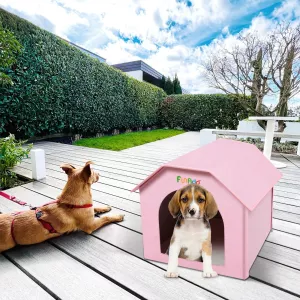 FUNADD Extra Large Skládací Počasí Odolný Pelíšek pro Zvířata s Odnímatelným Matracem (Růžový) TopTechnology