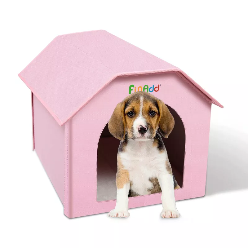 FUNADD Extra Large Skládací Počasí Odolný Pelíšek pro Zvířata s Odnímatelným Matracem (Růžový) TopTechnology