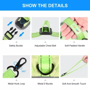FunAdd odolný psí hrudní popruh s reflexním designem, velikost: M (zelená) TopTechnology