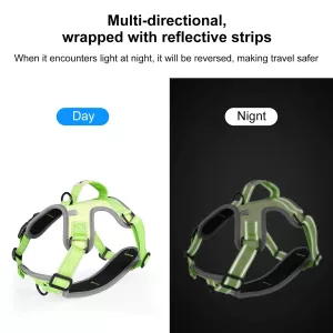 FunAdd odolný psí hrudní popruh s reflexním designem, velikost: M (zelená) TopTechnology